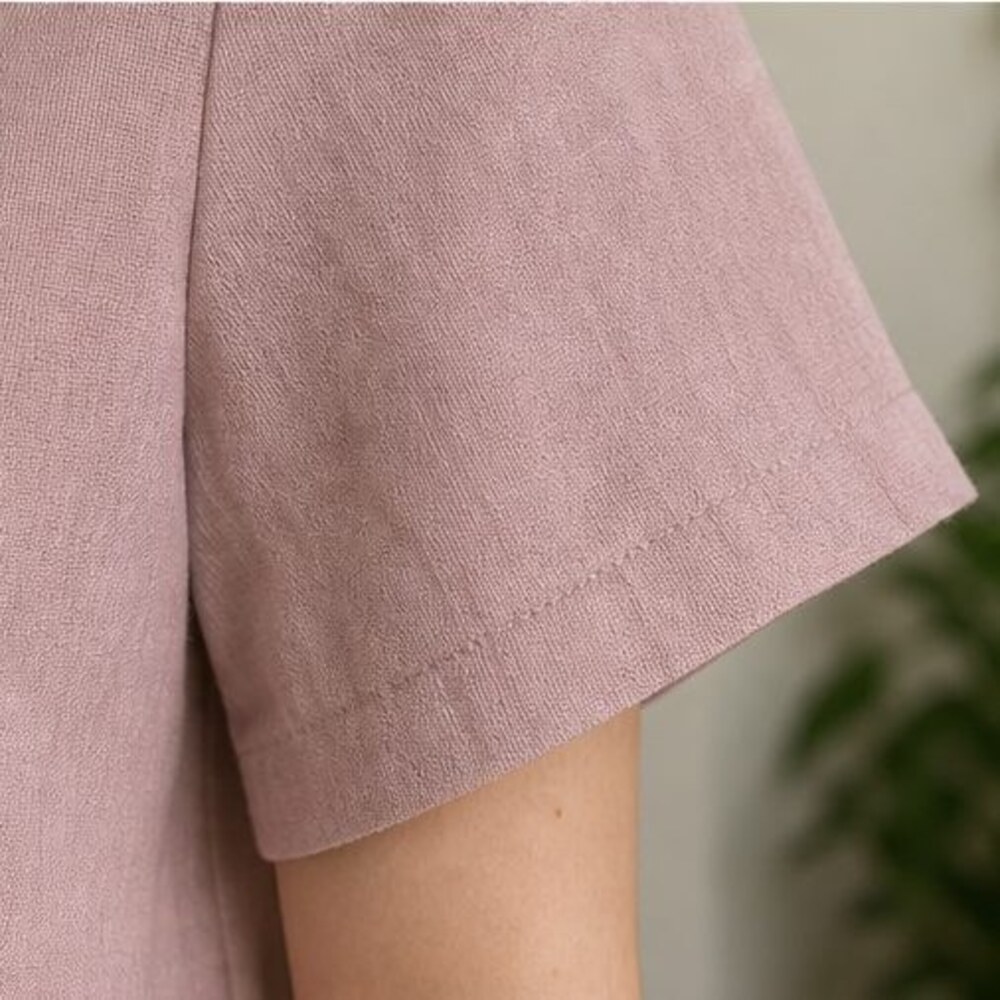 Blush Tie Neck Blouse - Picture 5 of 6